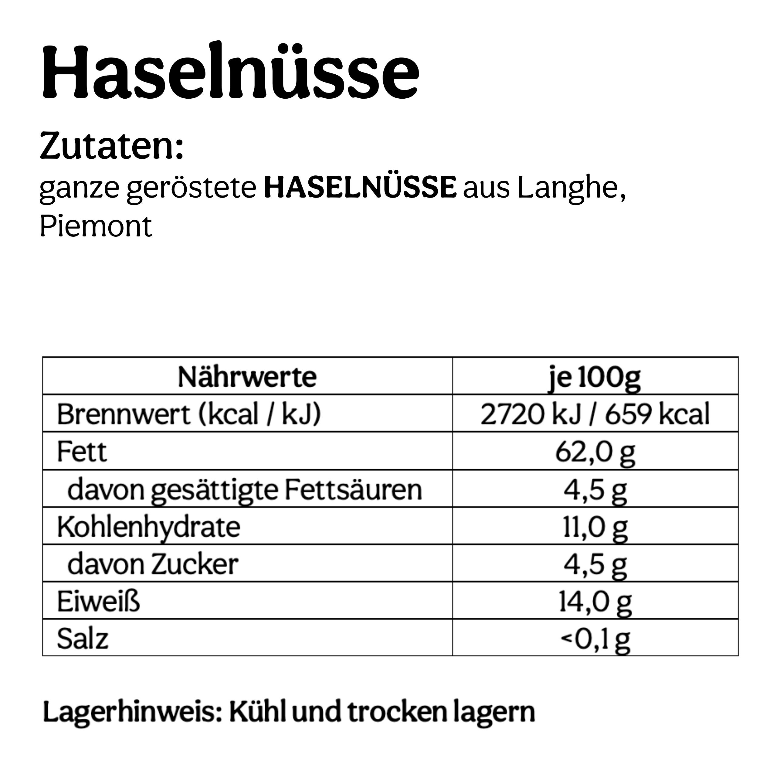 Geröstete Piemonteser Haselnüsse (200g)
