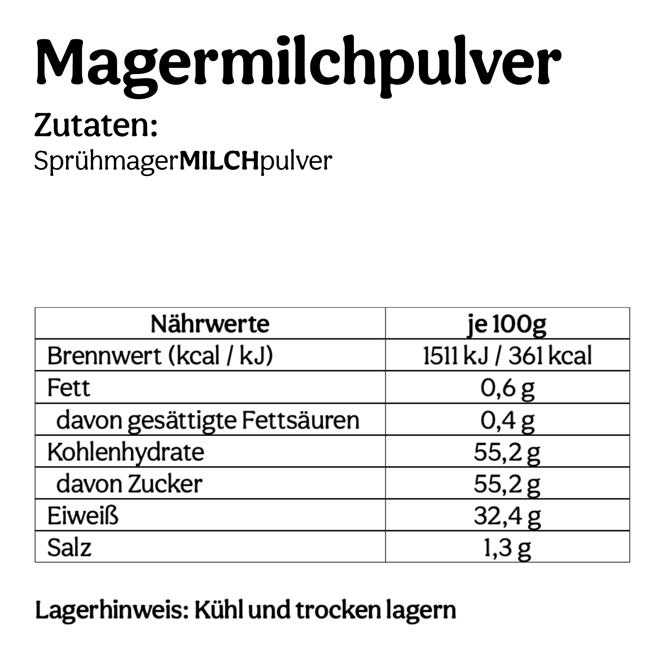 Magermilch Pulver (500g)
